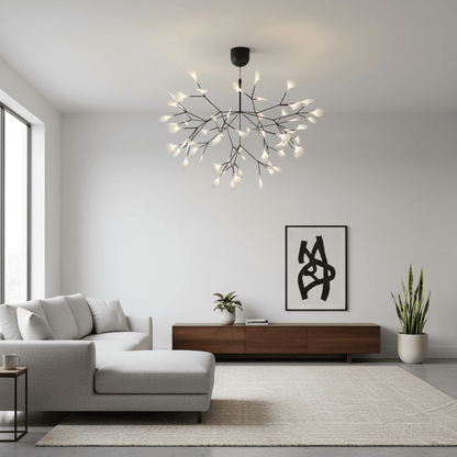 Black Firefly LED Chandelier - Modern Design, Adjustable Brightness