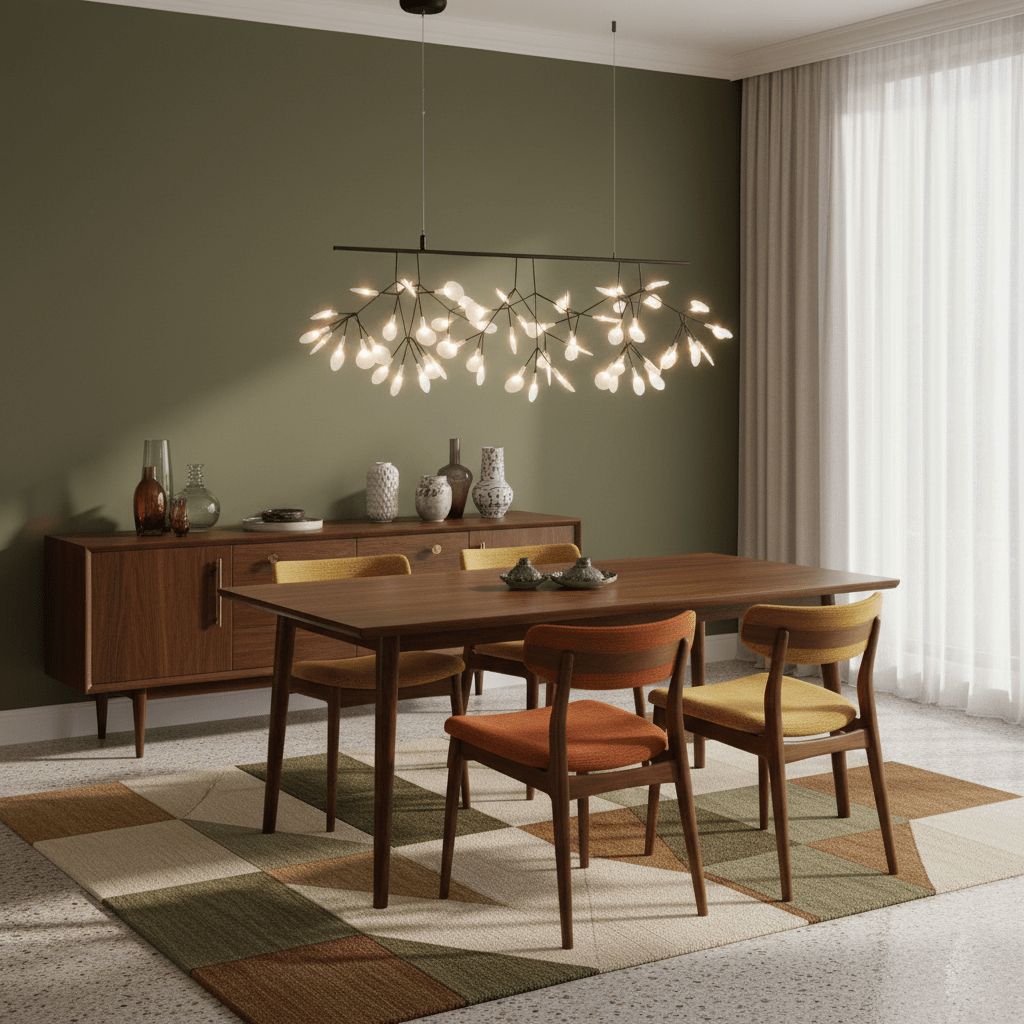 Black Firefly LED Chandelier - Modern Design, Adjustable Brightness