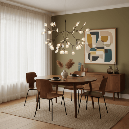 Black Firefly LED Chandelier - Modern Design, Adjustable Brightness