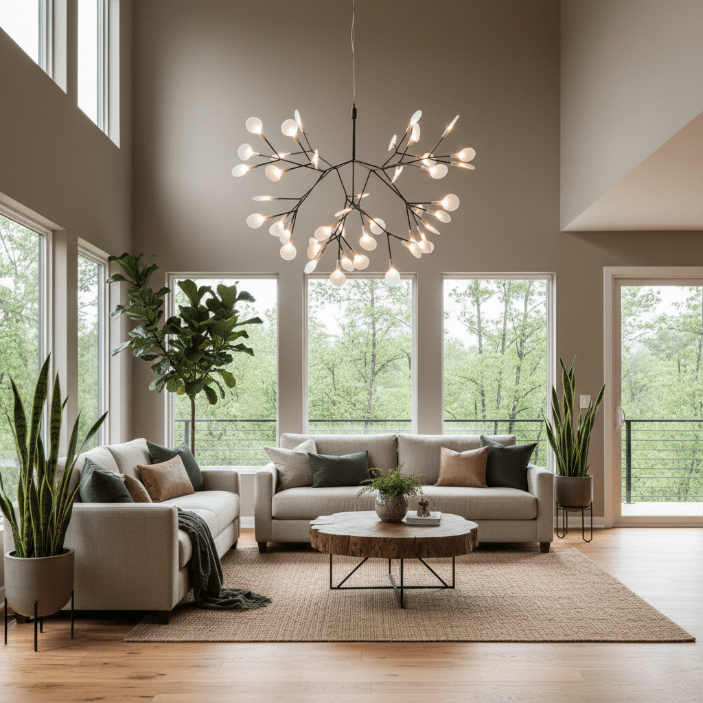 Black Firefly LED Chandelier - Modern Design, Adjustable Brightness