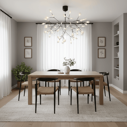 Black Firefly LED Chandelier - Modern Design, Adjustable Brightness