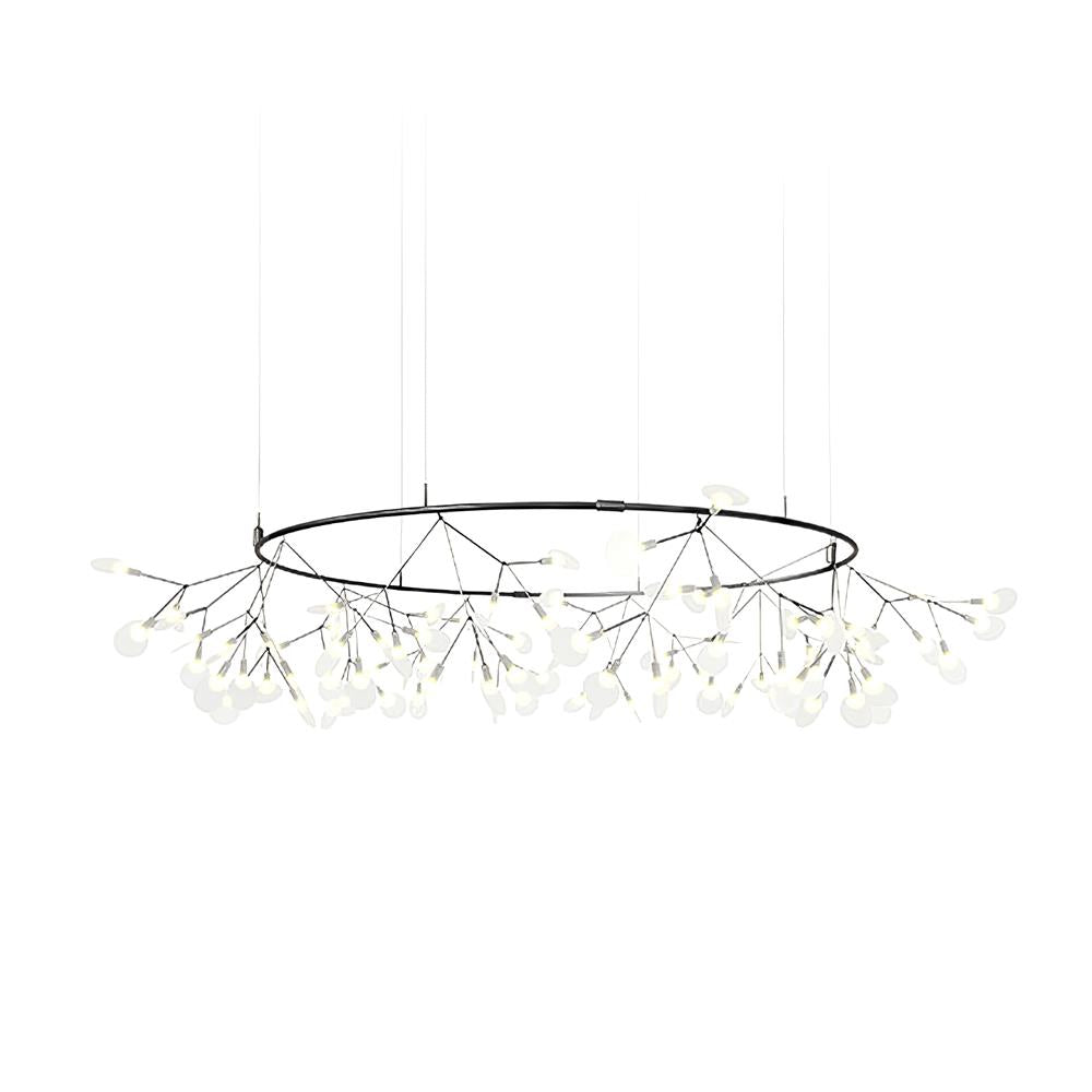 Black Firefly LED Chandelier - Modern Design, Adjustable Brightness