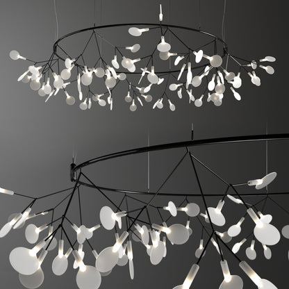 Black Big O Firefly LED Chandelier - Dimmable, Energy Efficient Lighti