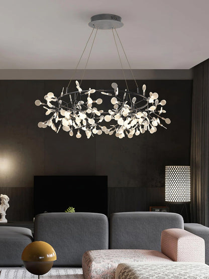 Black Big O Firefly LED Chandelier - Dimmable, Energy Efficient Lighti