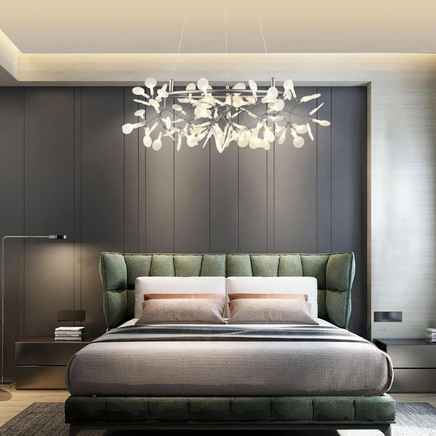 Black Big O Firefly LED Chandelier - Dimmable, Energy Efficient Lighti