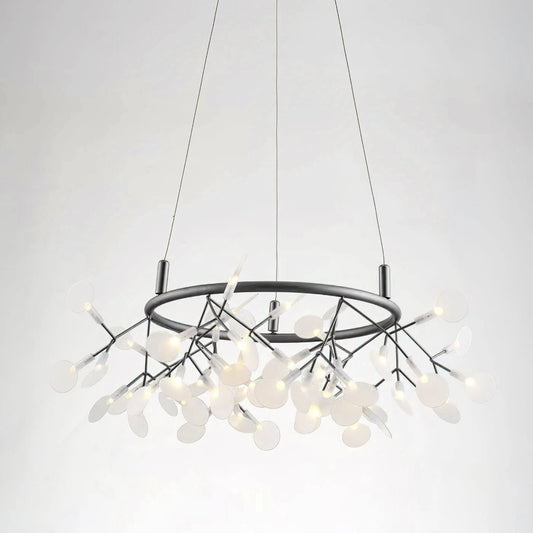 Black Big O Firefly LED Chandelier - Dimmable, Energy Efficient Lighti