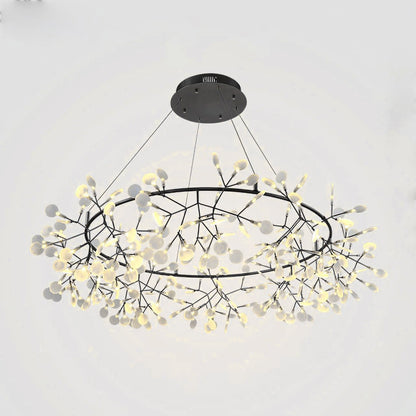 Black Big O Firefly LED Chandelier - Dimmable, Energy Efficient Lighti