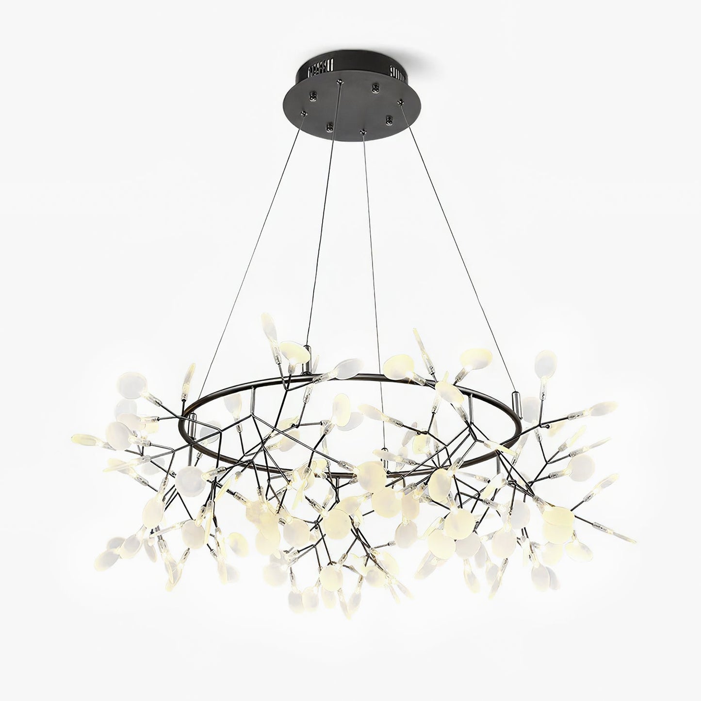 Black Big O Firefly LED Chandelier - Dimmable, Energy Efficient Lighti