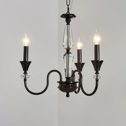 Elegant Noir Candelabra Chandelier with Adjustable Arms & LED Compatib