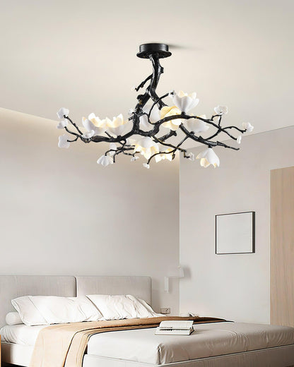 Elegant Black Copper Tree Chandelier with Adjustable Lighting and Uniq