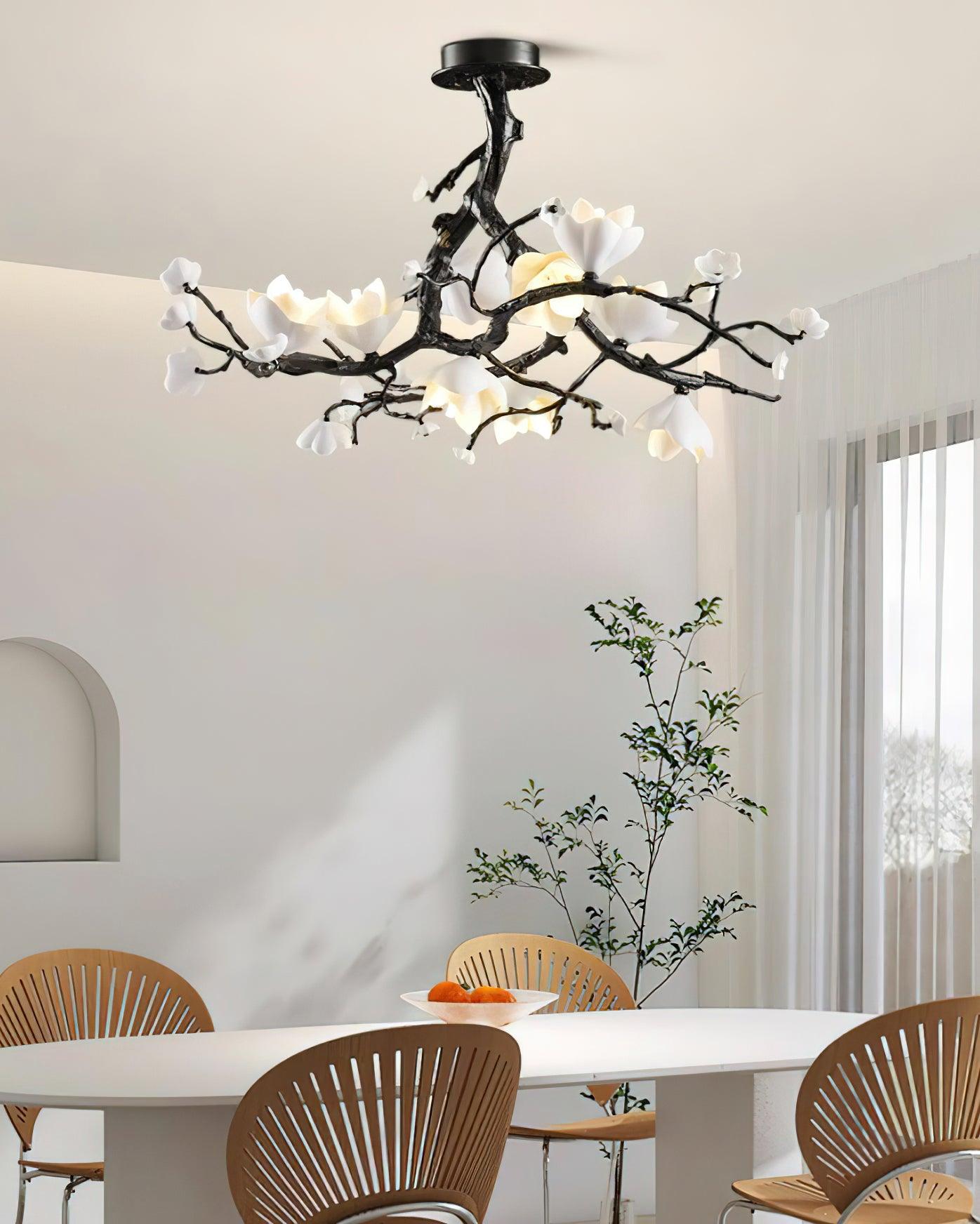 Elegant Black Copper Tree Chandelier with Adjustable Lighting and Uniq