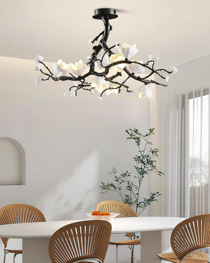 Elegant Black Copper Tree Chandelier with Adjustable Lighting and Uniq