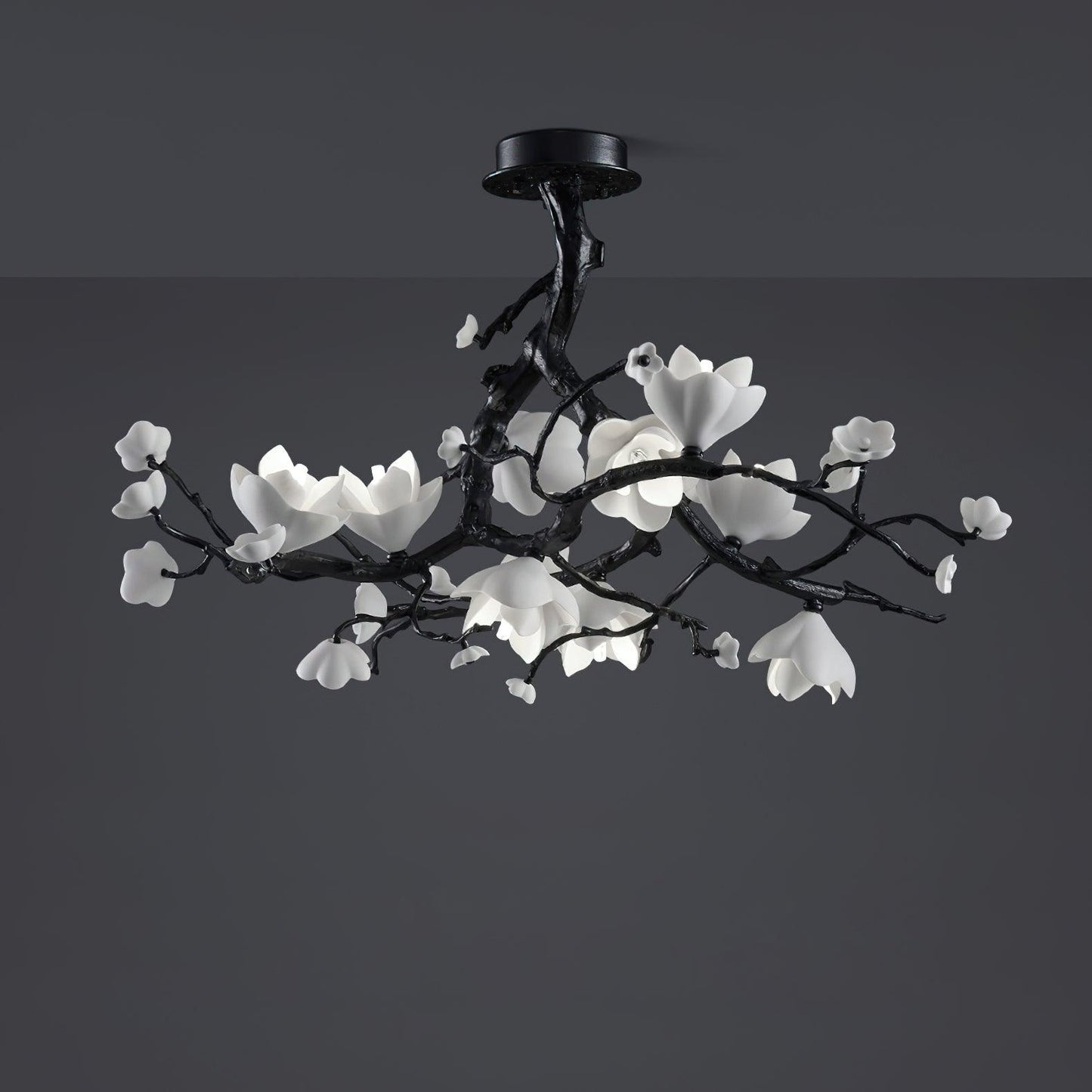 Elegant Black Copper Tree Chandelier with Adjustable Lighting and Uniq