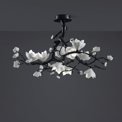Elegant Black Copper Tree Chandelier with Adjustable Lighting and Uniq