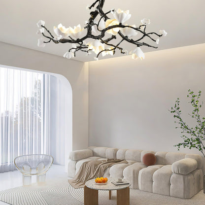 Elegant Black Copper Tree Chandelier with Adjustable Lighting and Uniq