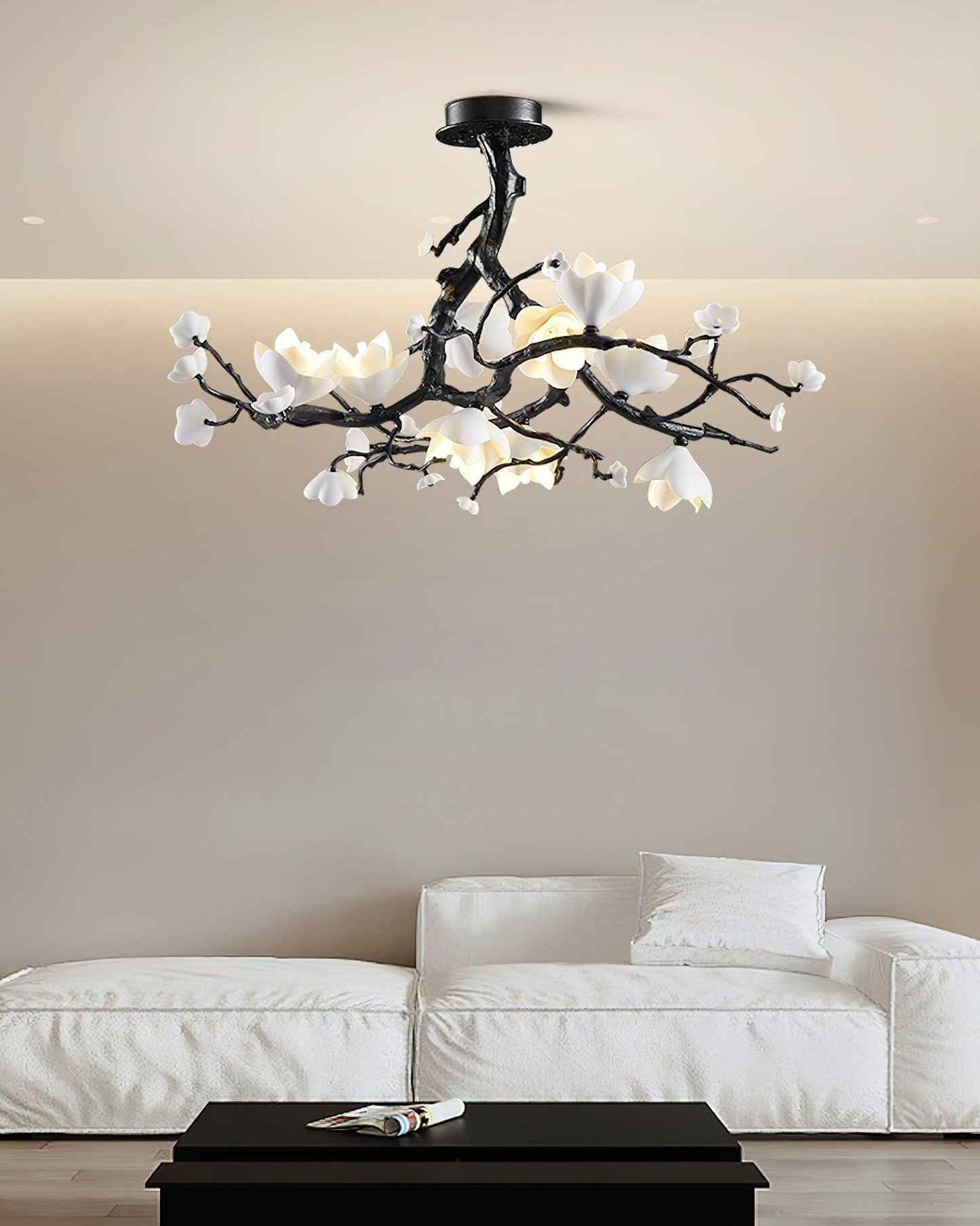 Elegant Black Copper Tree Chandelier with Adjustable Lighting and Uniq