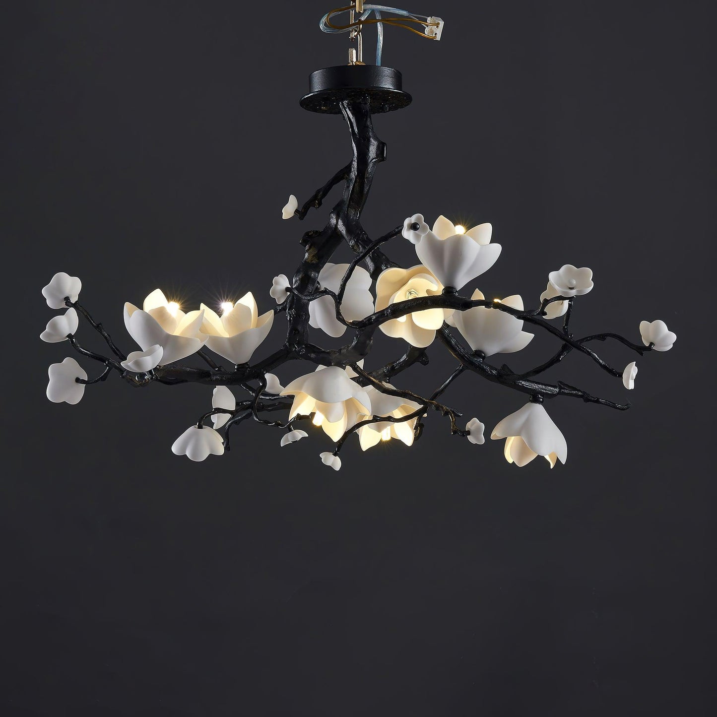 Elegant Black Copper Tree Chandelier with Adjustable Lighting and Uniq