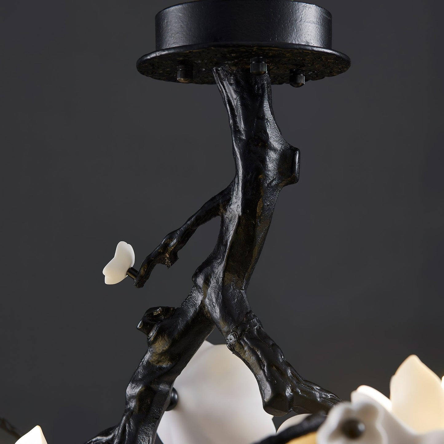 Elegant Black Copper Tree Chandelier with Adjustable Lighting and Uniq