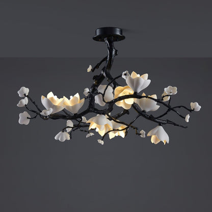 Elegant Black Copper Tree Chandelier with Adjustable Lighting and Uniq