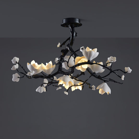 Elegant Black Copper Tree Chandelier with Adjustable Lighting and Uniq
