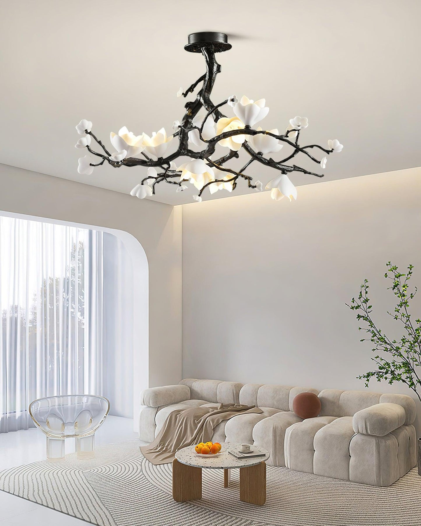 Elegant Black Copper Tree Chandelier with Adjustable Lighting and Uniq