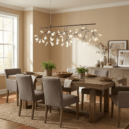 Black Firefly LED Chandelier - Modern Design, Adjustable Brightness