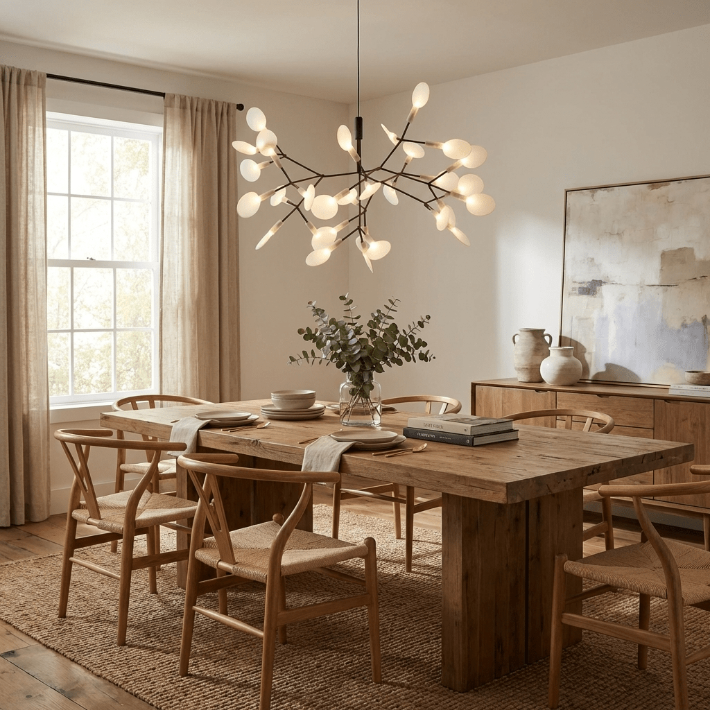 Black Firefly LED Chandelier - Modern Design, Adjustable Brightness