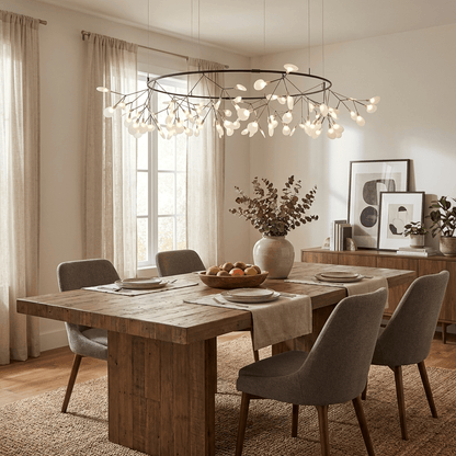 Black Firefly LED Chandelier - Modern Design, Adjustable Brightness