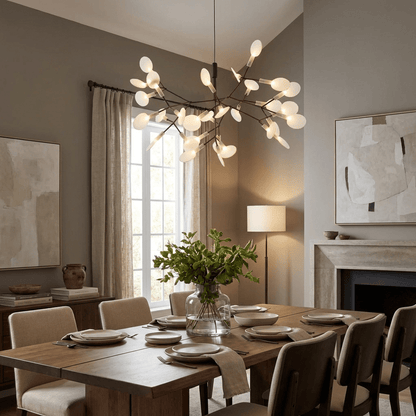 Black Firefly LED Chandelier - Modern Design, Adjustable Brightness
