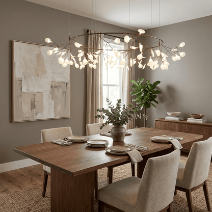 Black Firefly LED Chandelier - Modern Design, Adjustable Brightness