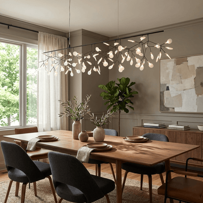 Black Firefly LED Chandelier - Modern Design, Adjustable Brightness