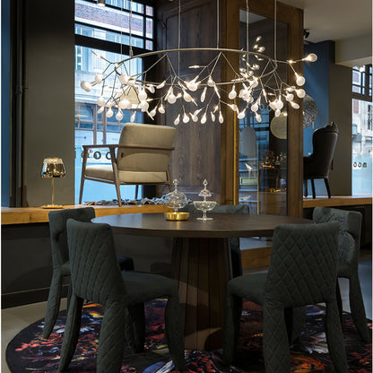 Black Firefly LED Chandelier - Modern Design, Adjustable Brightness