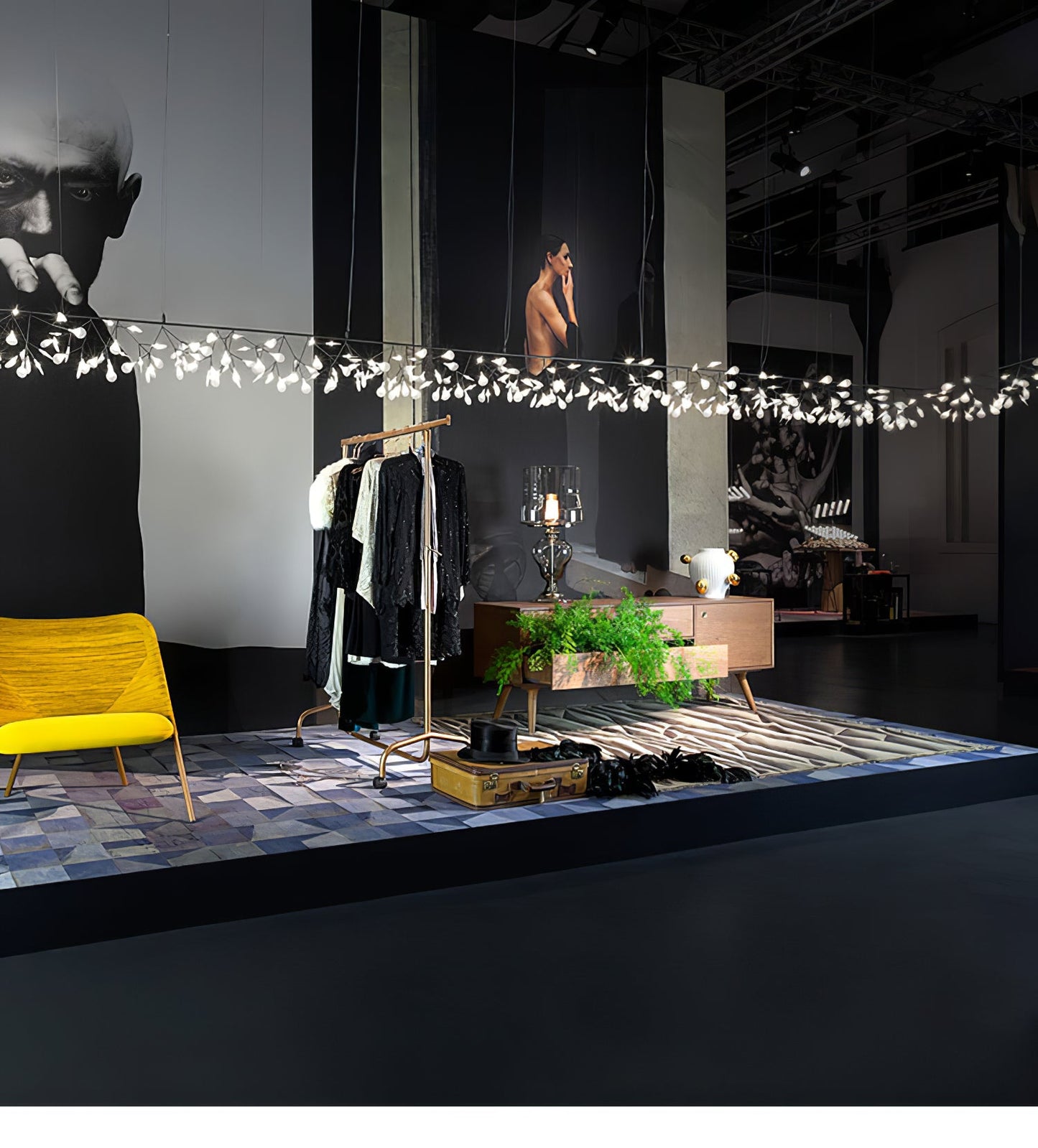 Black Firefly LED Chandelier - Modern Design, Adjustable Brightness