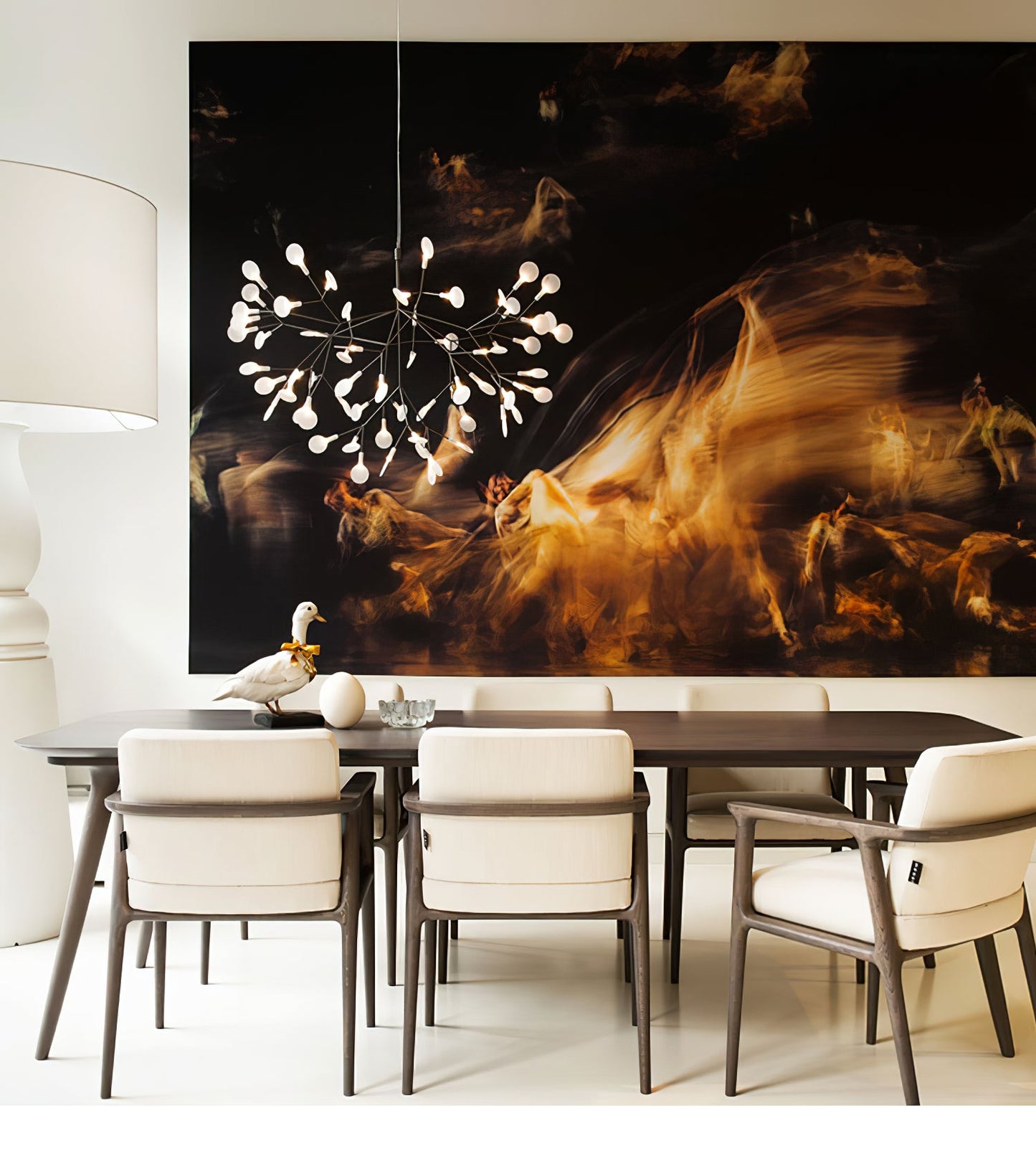 Black Firefly LED Chandelier - Modern Design, Adjustable Brightness