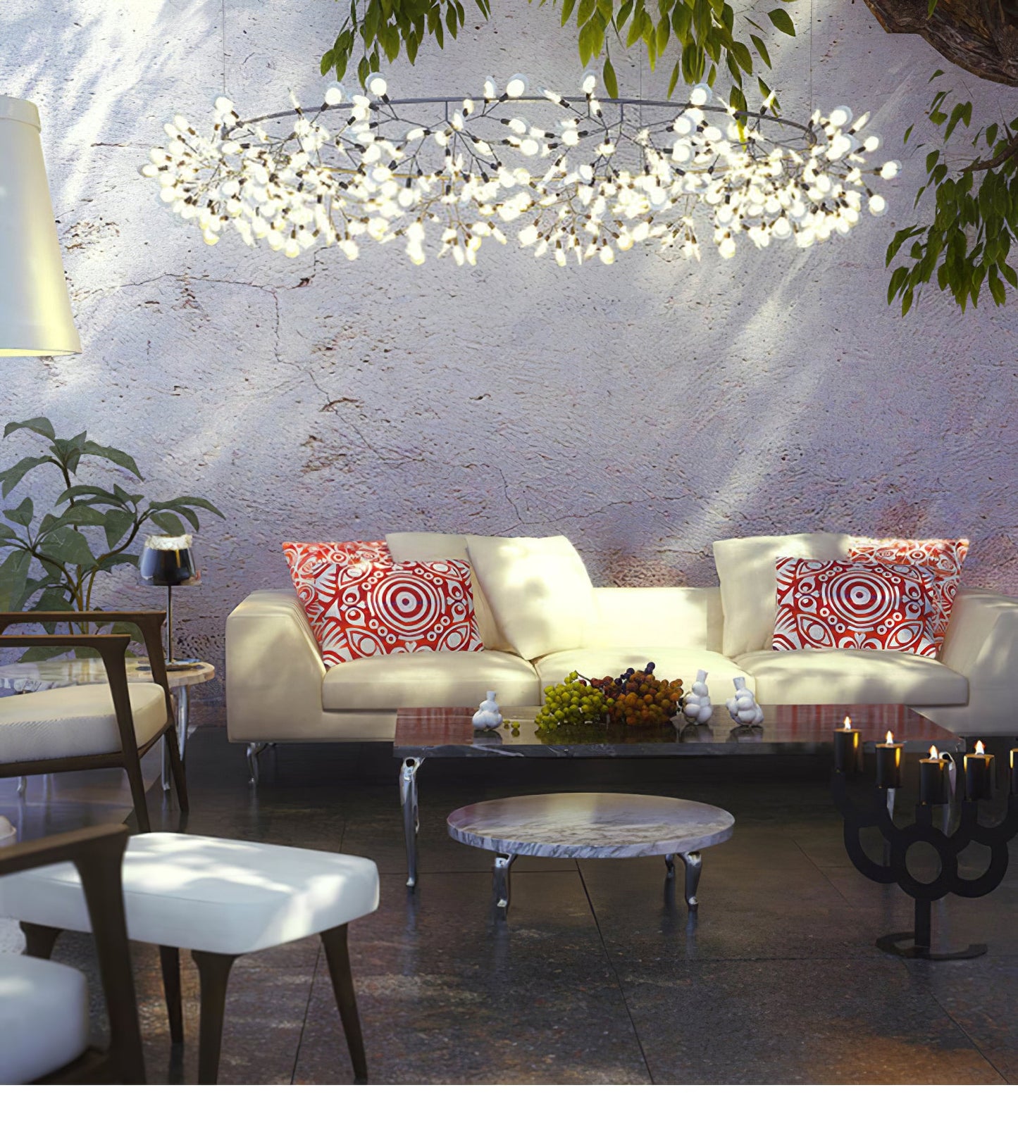 Black Firefly LED Chandelier - Modern Design, Adjustable Brightness