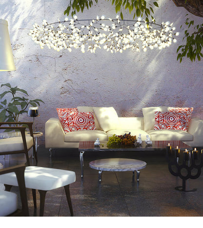 Black Firefly LED Chandelier - Modern Design, Adjustable Brightness