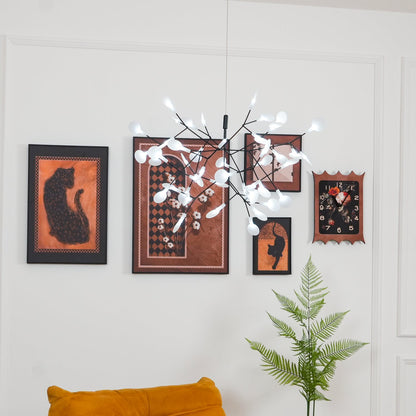 Black Firefly LED Chandelier - Modern Design, Adjustable Brightness