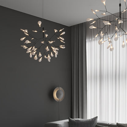 Black Firefly LED Chandelier - Modern Design, Adjustable Brightness