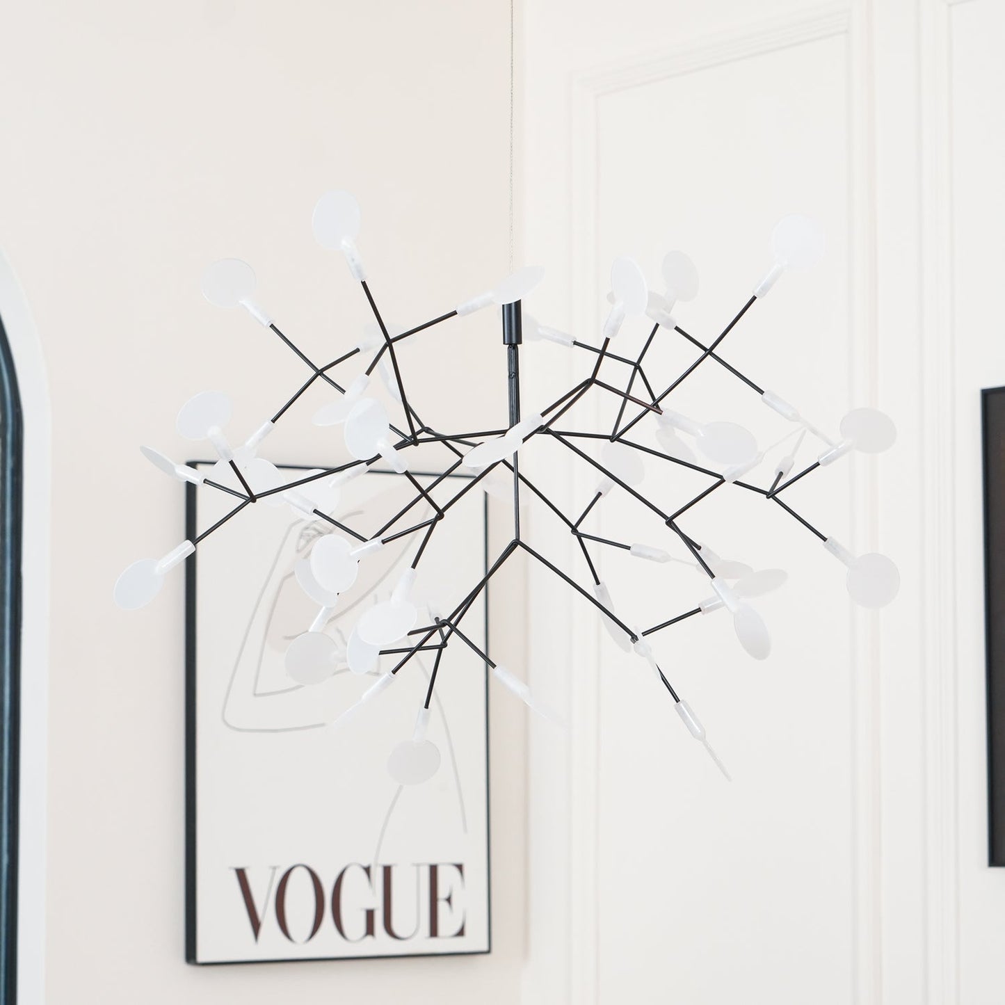 Black Firefly LED Chandelier - Modern Design, Adjustable Brightness