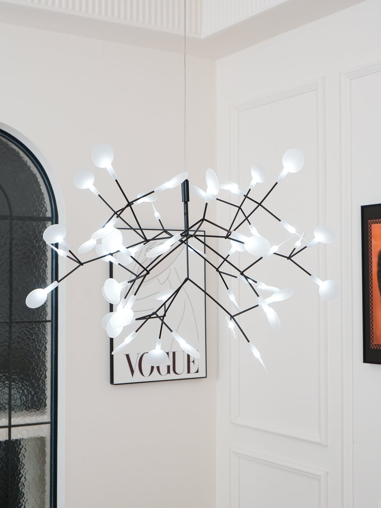 Black Firefly LED Chandelier - Modern Design, Adjustable Brightness