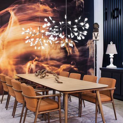 Black Firefly LED Chandelier - Modern Design, Adjustable Brightness