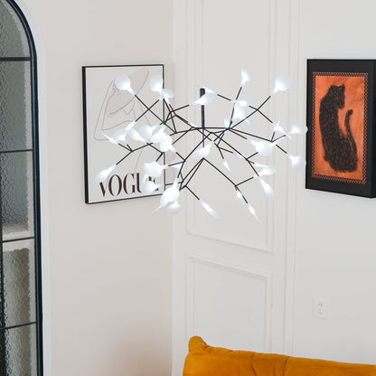 Black Firefly LED Chandelier - Modern Design, Adjustable Brightness