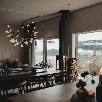 Black Firefly LED Chandelier - Modern Design, Adjustable Brightness