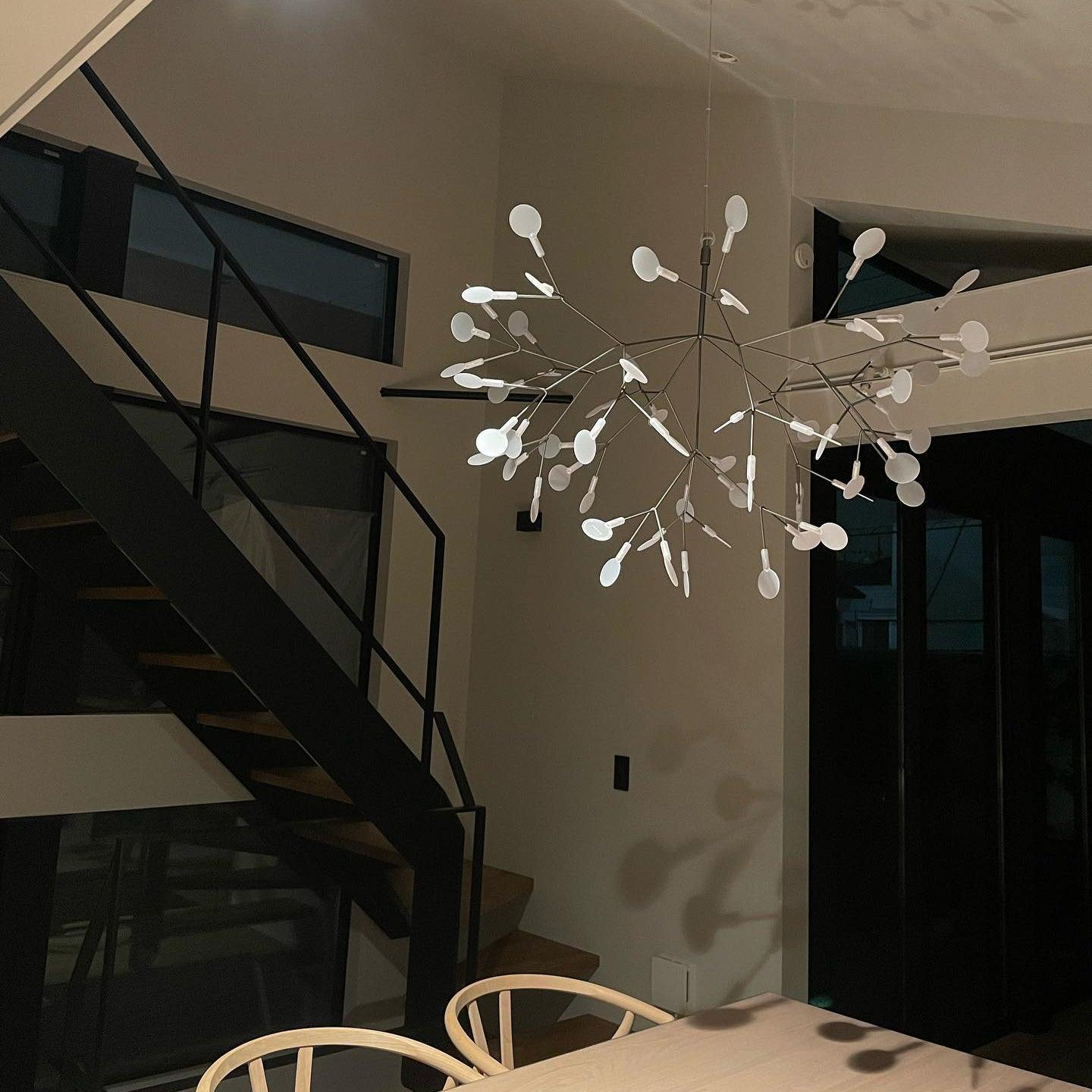 Black Firefly LED Chandelier - Modern Design, Adjustable Brightness