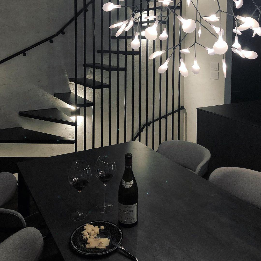 Black Firefly LED Chandelier - Modern Design, Adjustable Brightness