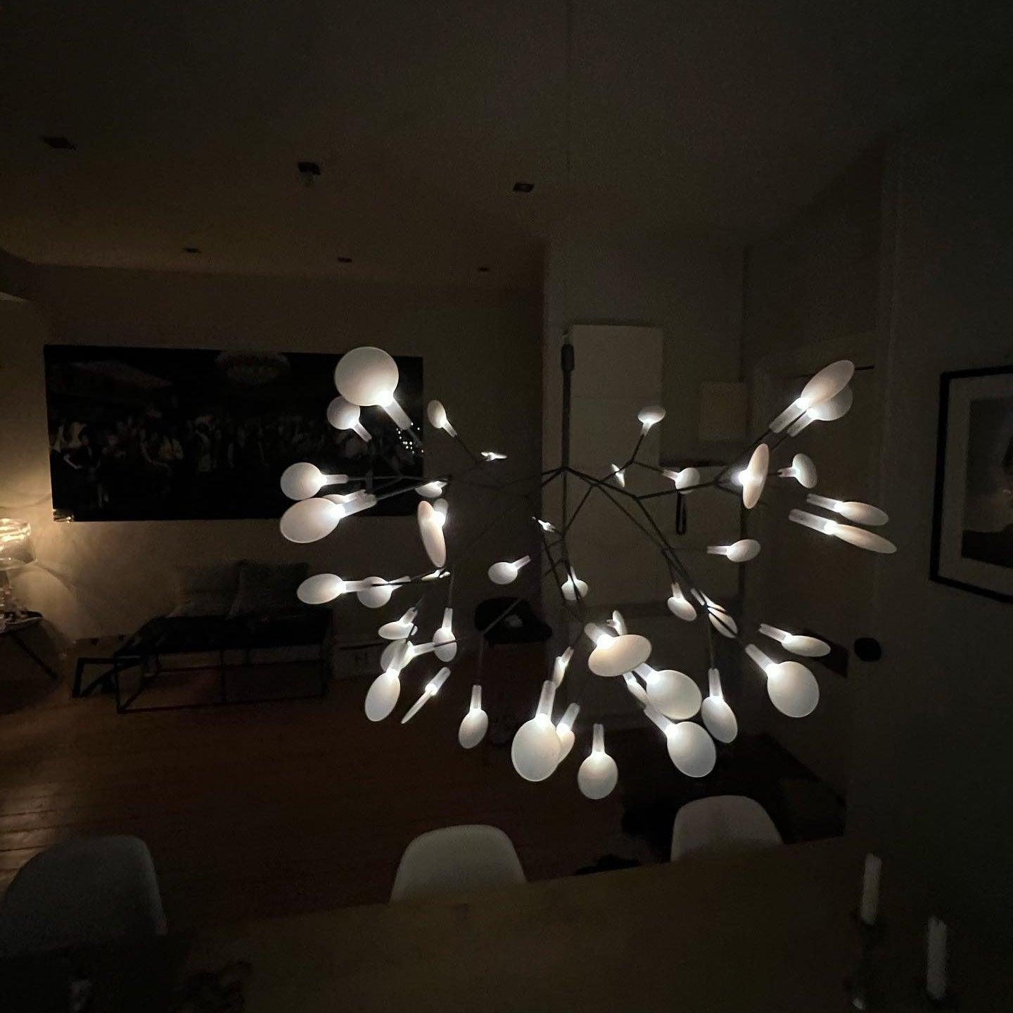 Black Firefly LED Chandelier - Modern Design, Adjustable Brightness