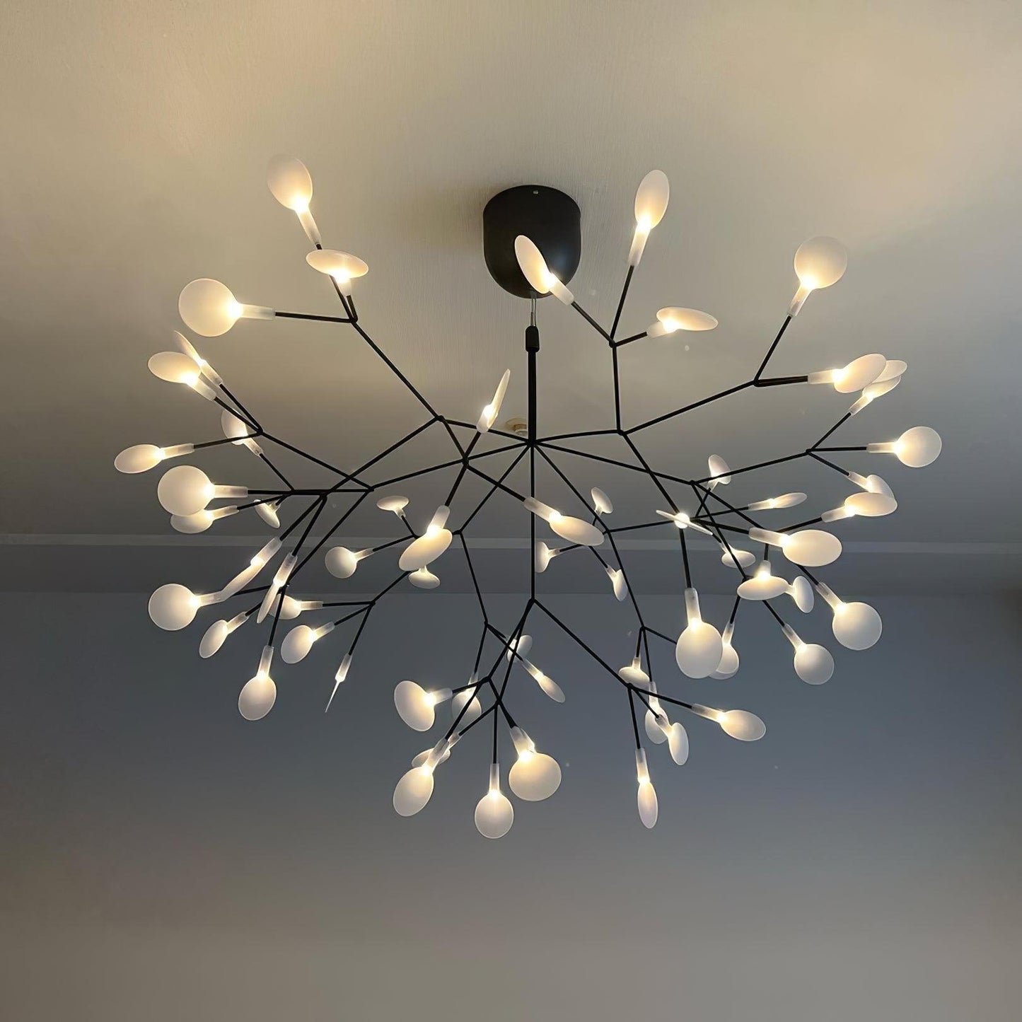 Black Firefly LED Chandelier - Modern Design, Adjustable Brightness