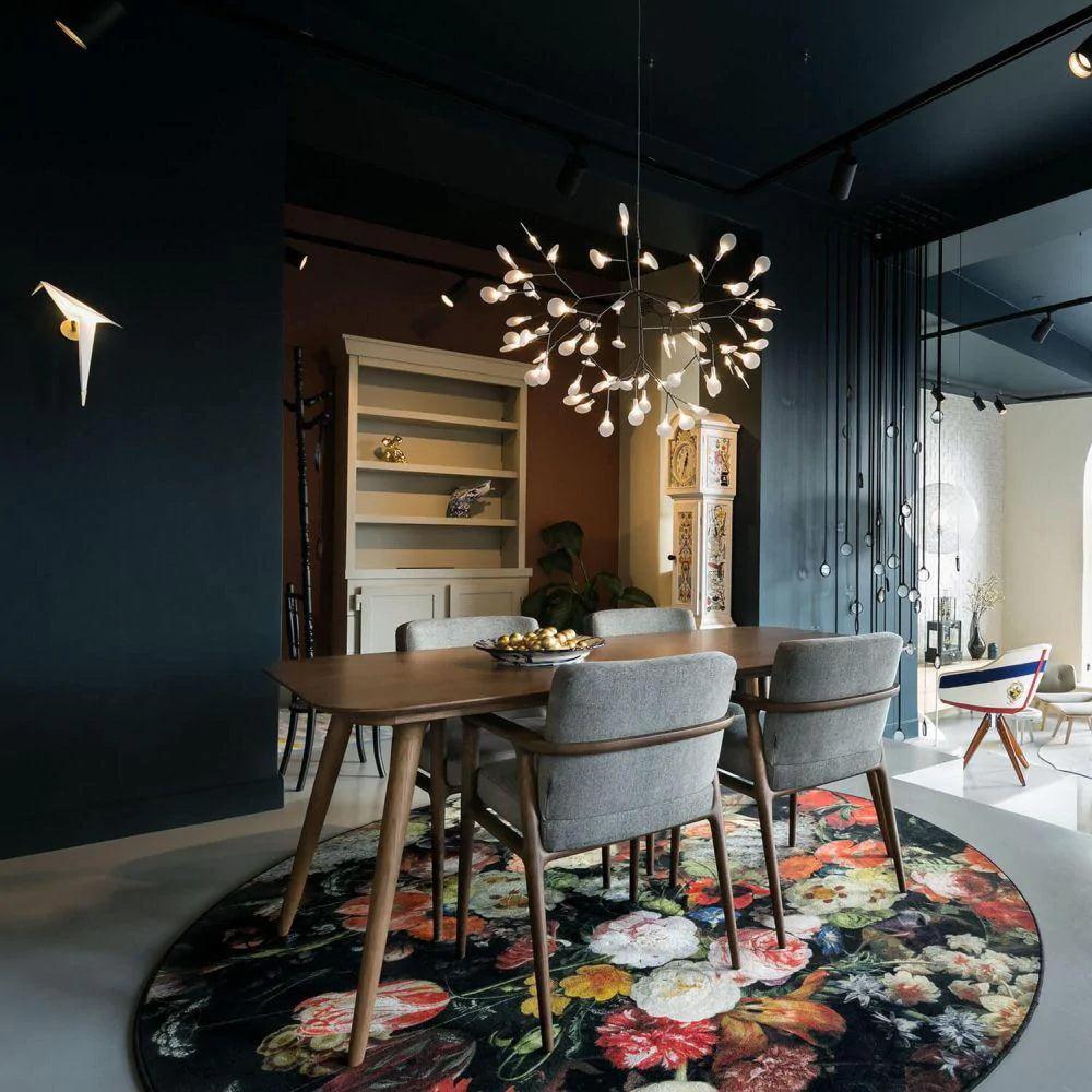 Black Firefly LED Chandelier - Modern Design, Adjustable Brightness