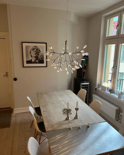 Black Firefly LED Chandelier - Modern Design, Adjustable Brightness