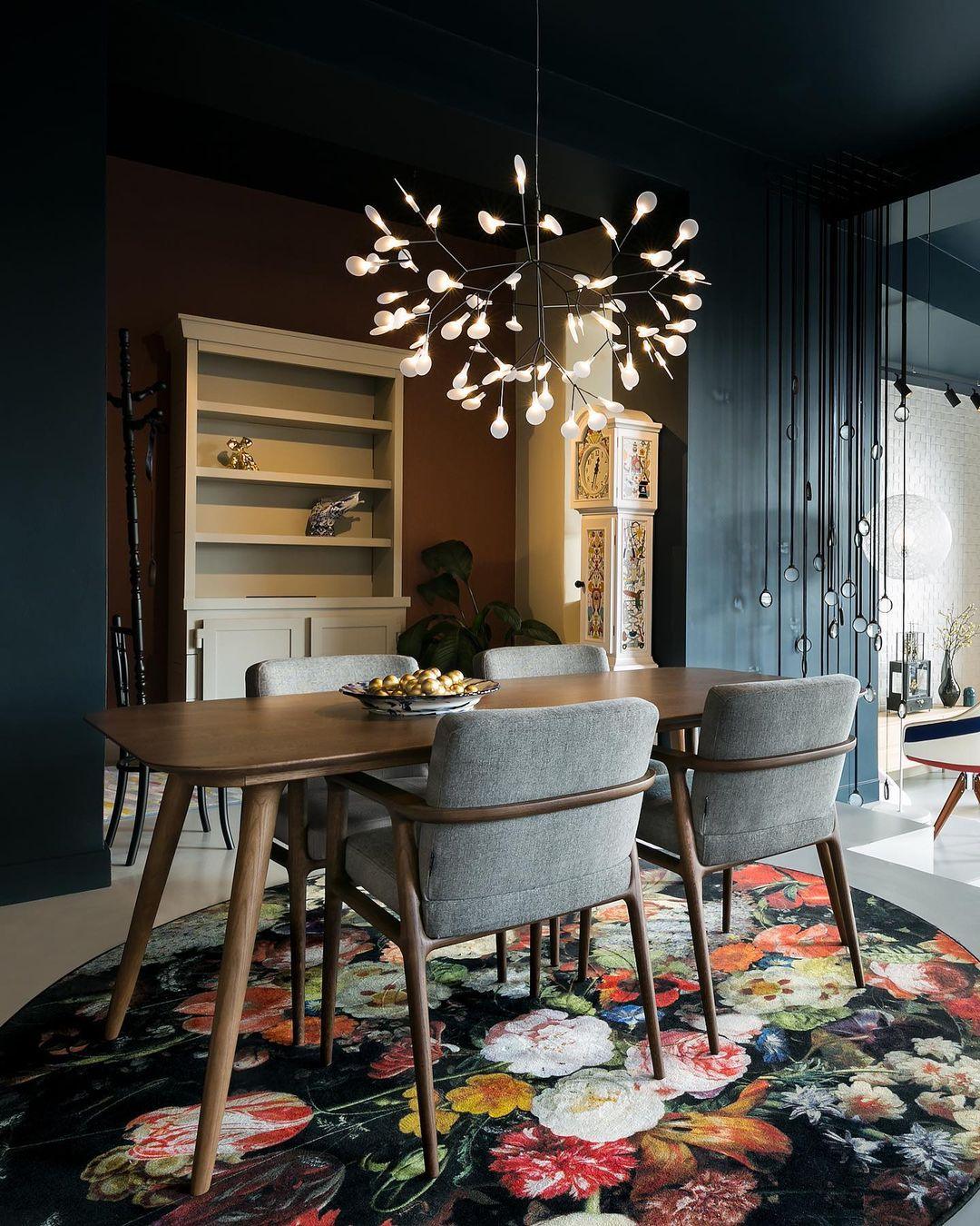 Black Firefly LED Chandelier - Modern Design, Adjustable Brightness